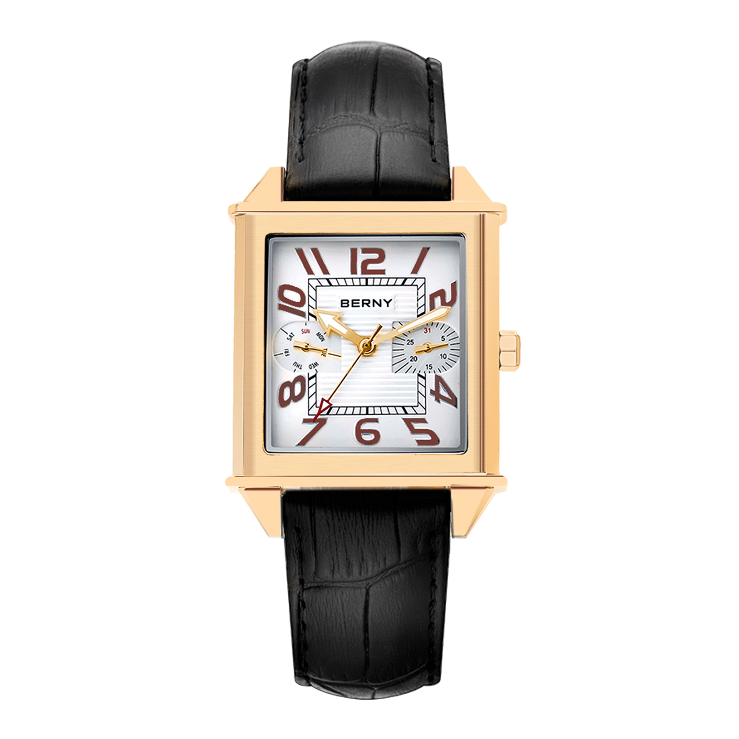 Cartier Watch Tank - Мужские кварцевые часы BERNY 6P25, золотые,