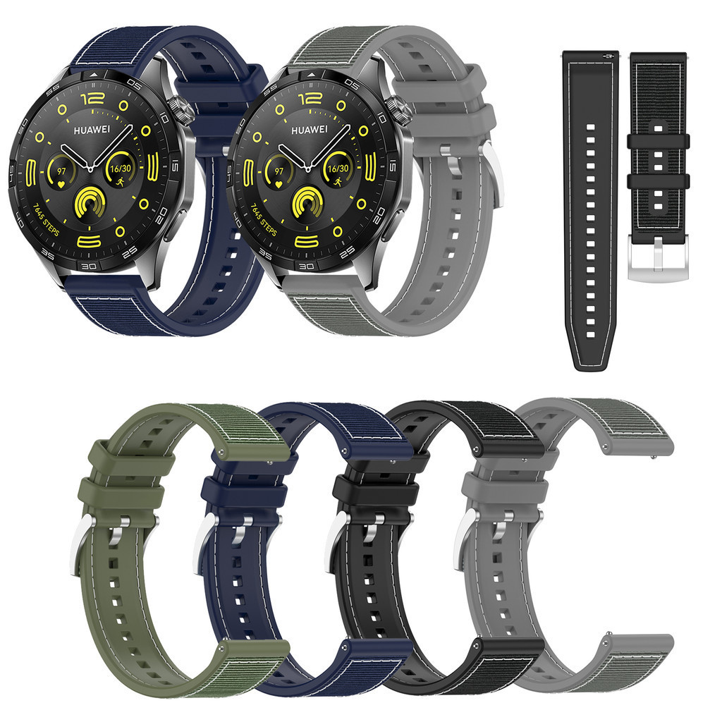 Silicone Watch Band 22Mm - Ремешок плетеный нейлоновый и силиконовый для