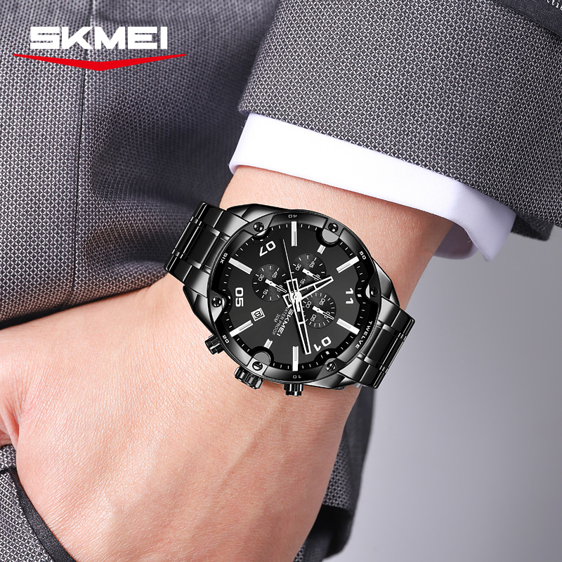SKMEI 9387 Модные часы с кален – обзор и цена Suede Strap Watch