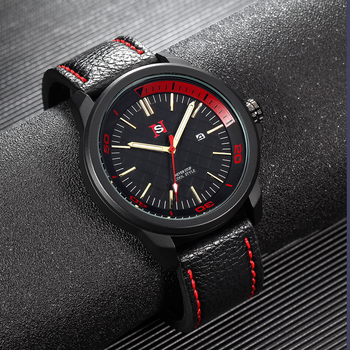 NS Simple Fashion мужские часы – обзор и цена Suede Strap Watch